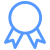 modrá ikona v tvare odznaku